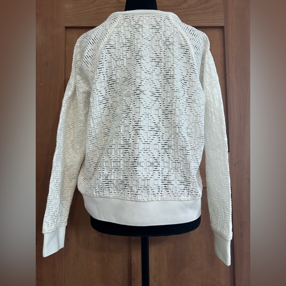 Catherine Malandrino White Textured Bomber Jacket - Picture 2 of 5